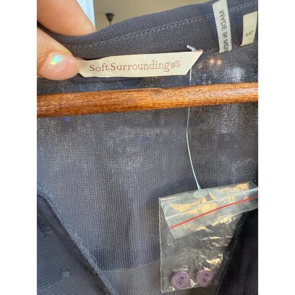 Soft Surroundings Ibiza Dress Size Petite XL Dark grey/purple missing slip - Picture 8 of 9